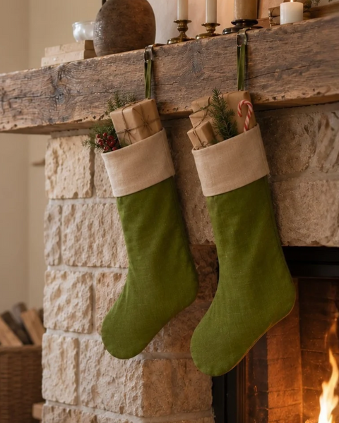 Linen Christmas Stockings Sock