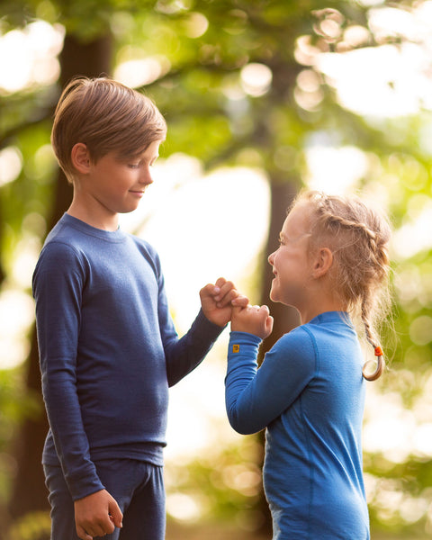 Kids' 160 Long Sleeve & Bottom 2-Piece Light Blue