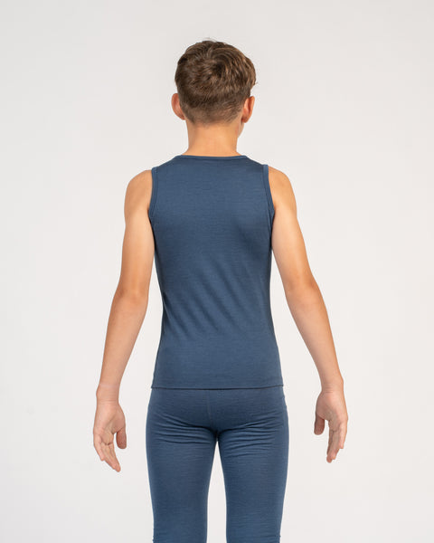 Kids' Merino Tank Top & Bottom 2-Piece Denim