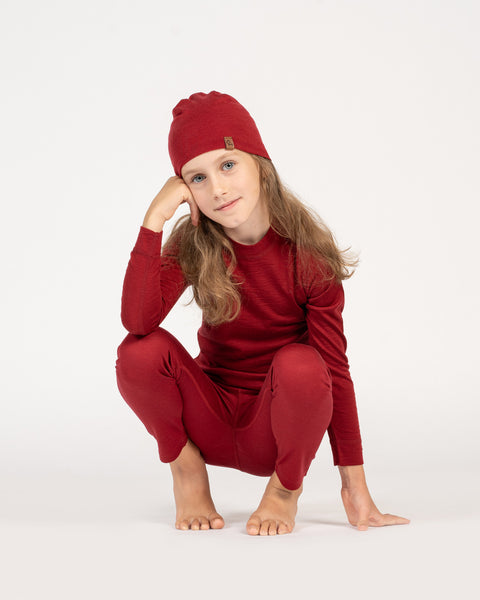 Kids' 160 Long Sleeve & Bottom 2-Piece Royal Cherry