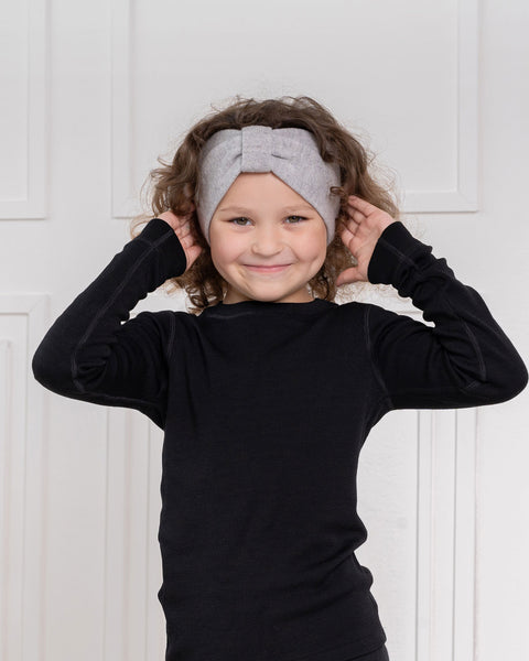 Kids' Knit Headband with Ribbon Merino & Cashmere