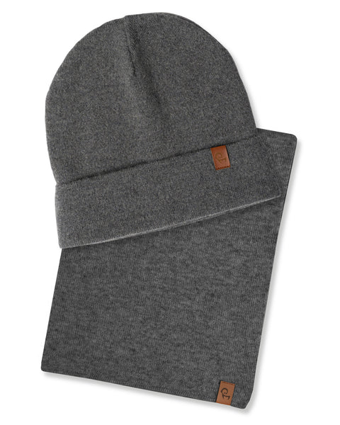 Kids' Knit Beanie & Scarf 2-Piece Set dark Gray