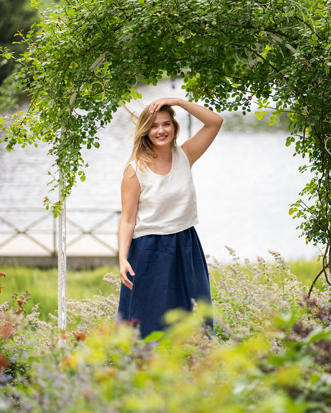Linen Crop Top Ana Pure White
