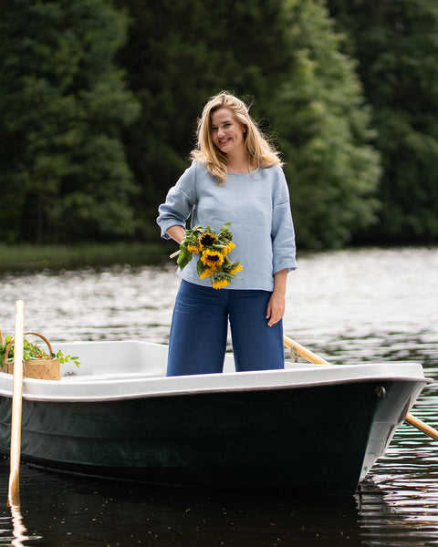 Linen Blouse Nora Cloudy Blue