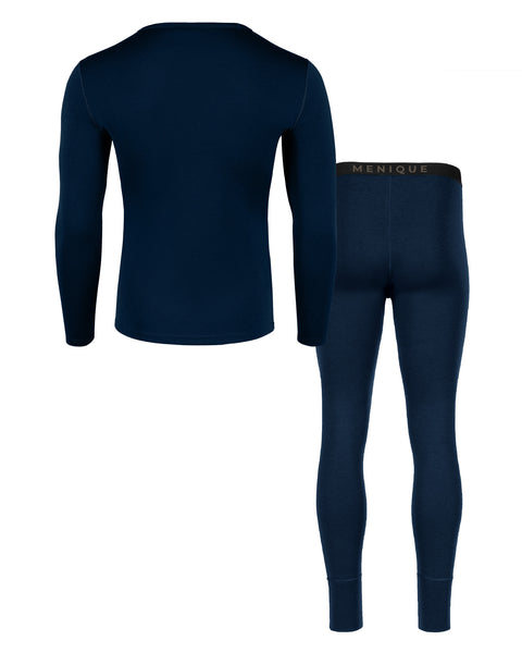 Men's 250 Long Sleeve & Bottom 2-Piece Dark Blue Back