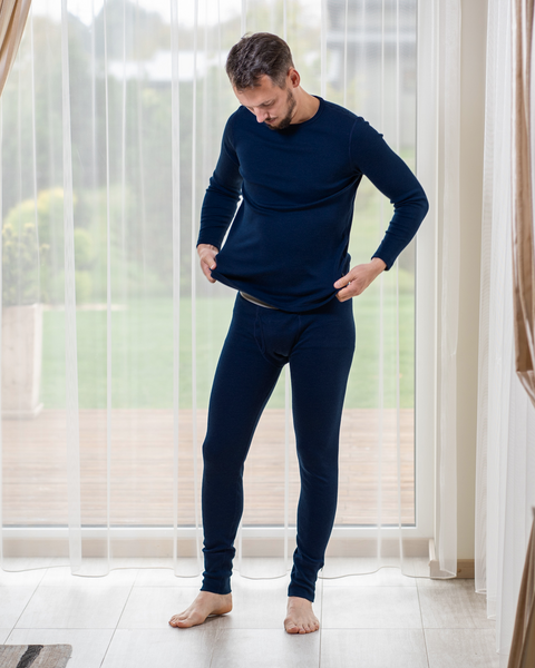 Men's 250 Merino 2-Piece Set of Long Sleeve & Bottom Dark Blue