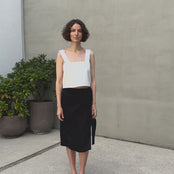 Linen Wrap Skirt With Pockets Everly