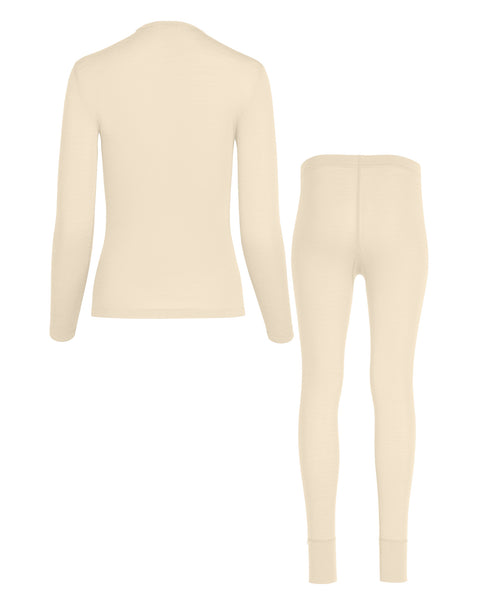 Women's 160 Long Sleeve & Bottoms 2-Piece Natural