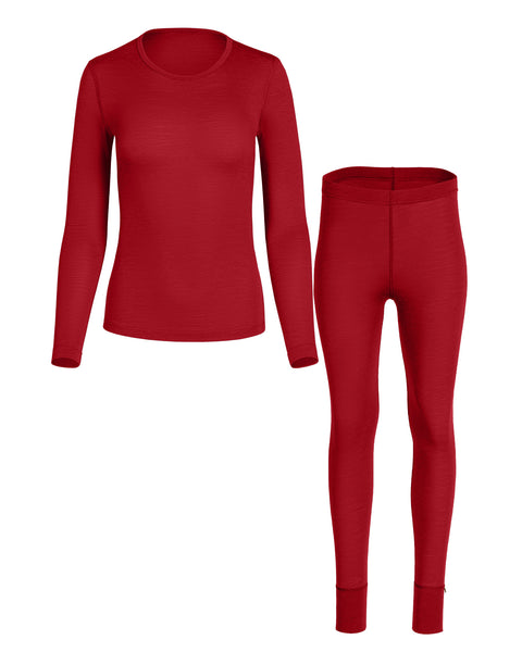 Women's 160 Long Sleeve & Bottoms 2-Piece Royal Cherry