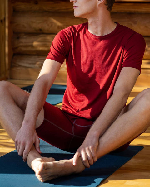 menique merino mens boxer briefs shirts set royal cherry red