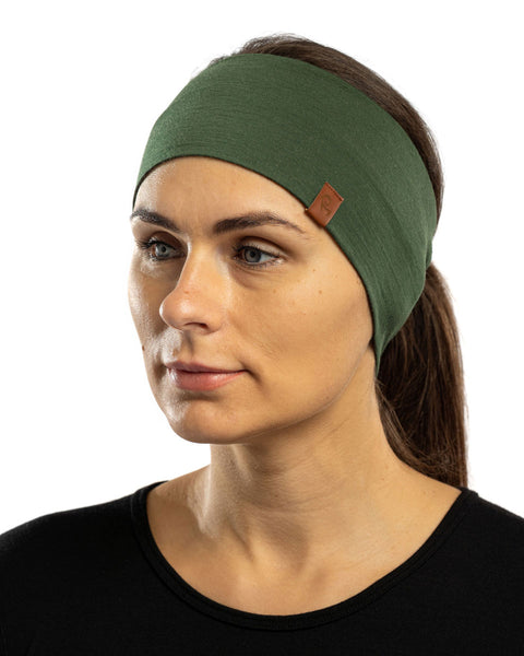 Unisex Headband 160 Merino Dark Green