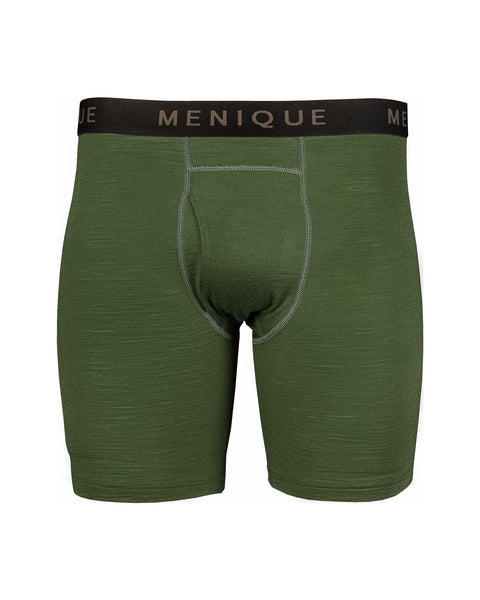 the menique men&#39;s long boxer shorts in dark green color. 