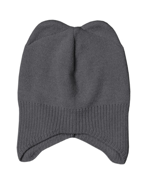 Kids&#39; Ear Flaps Beanie Knitted Merino &amp; Cashmere in dark gray