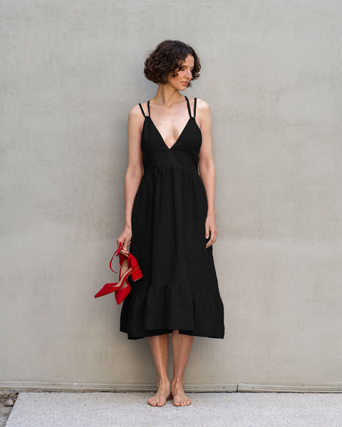 Backless Lace Up Dress Anika