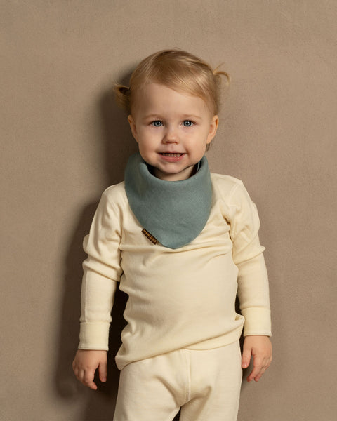 Linen Baby Bib One Size in mint green