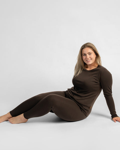 Women's 250 Thermal Long Sleeve Top Chocolate Brown