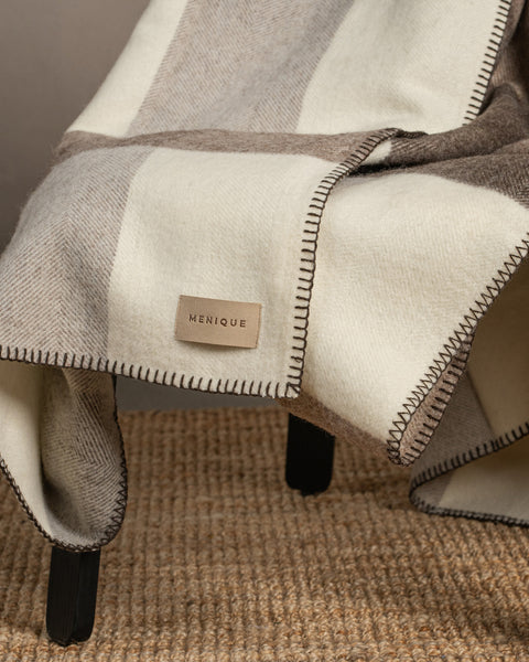 Virgin Wool Check Plaid Blanket Chicago