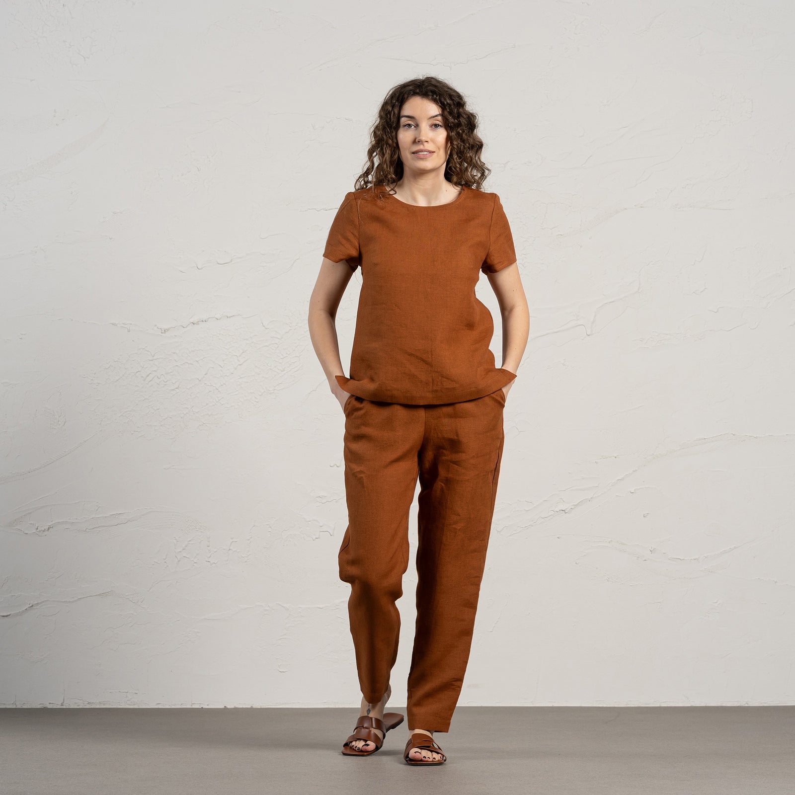 Linen Pants Dakota Almond Brown