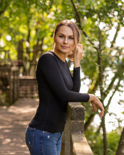 Women&#39;s 160 Thermal Long Sleeve Crew Black