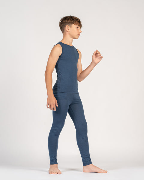 Kids&#39; Merino Tank Top &amp; Bottom 2-Piece Denim