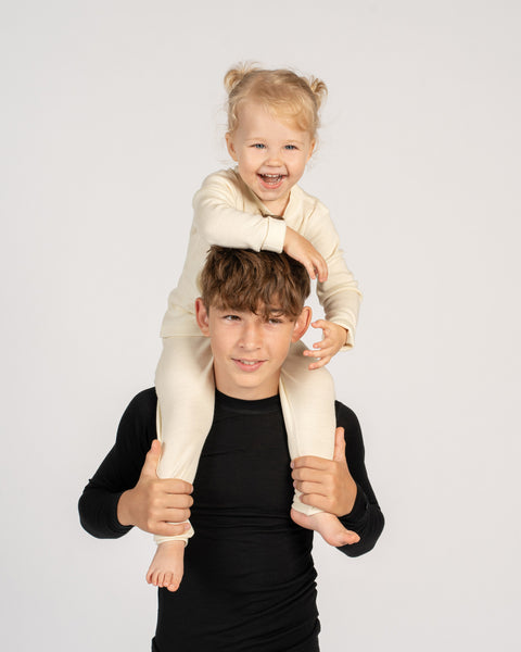 Kids&#39; 160 Long Sleeve &amp; Bottom 2-Piece Natural