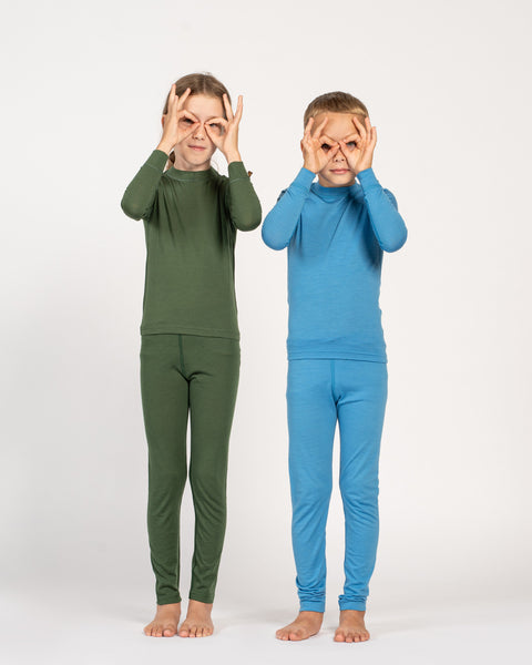 Kids&#39; 160 Long Sleeve &amp; Bottom 2-Piece Dark Green