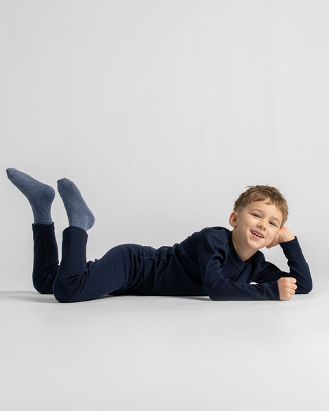 Kids' Midweight Merino Long Sleeve &amp; Bottom 2-Piece Set