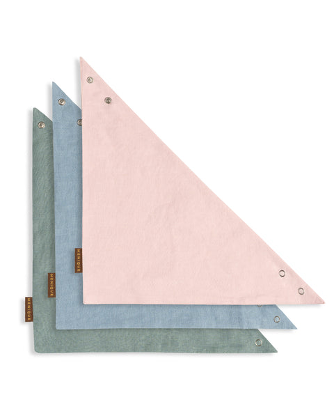 Linen Baby Bandana Bib 3-Pack