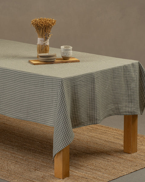 Linen Tablecloth Stone Green