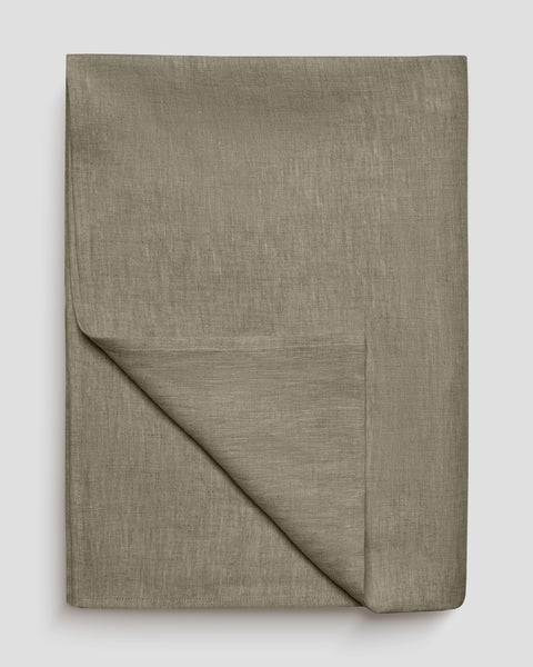 Linen Throw Blanket Stone Green