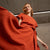 Linen Front Button Dress Brigit Cinnamon Red