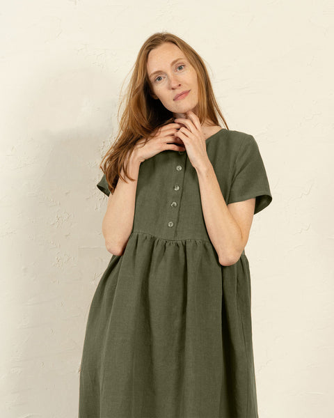 Smock Dress Maria Stone Green