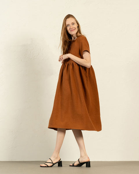 Smock Dress Maria Almond Brown