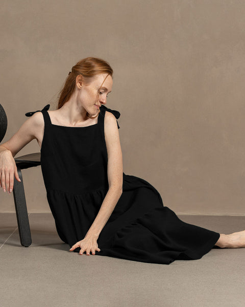 Linen Pinafore Dress Uma