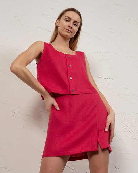 Button Front Crop Top Monica