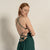 Linen Strap Back Dress Soleil dark green