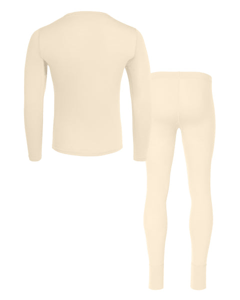 Men&#39;s 160 Long Sleeve &amp; Bottom 2-Piece Natural Back
