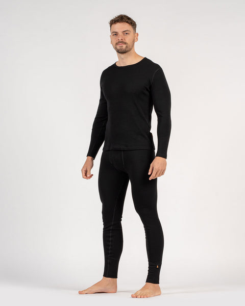 Men&#39;s 250 Long Sleeve &amp; Bottom 2-Piece Black