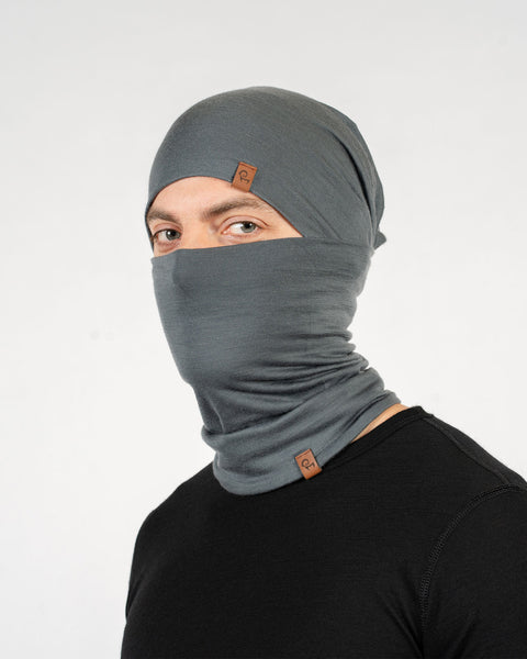Men&#39;s Merino Beanie &amp; Gaiter 2-Piece Perfect Grey