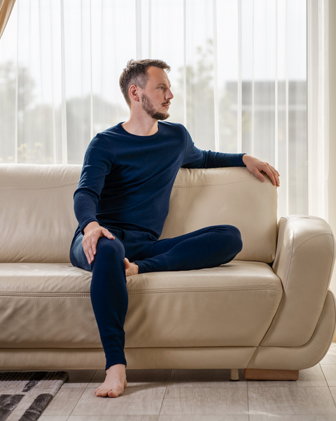 Men&#39;s Merino 250 Long Sleeve Crew Dark Blue