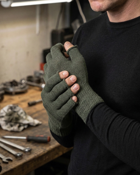 Merino Fingerless Gloves for Men