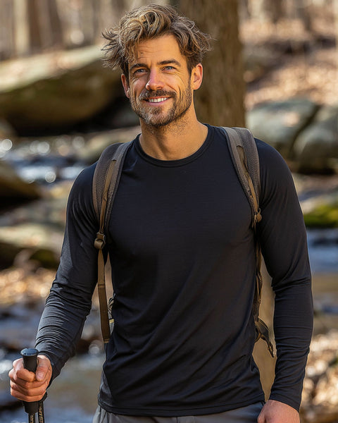 Men&#39;s 160 Thermal Long Sleeve Crew Black