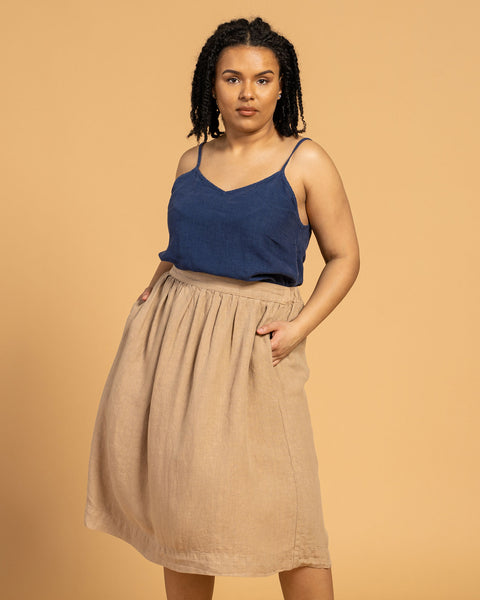 Linen slip top Kim with Linen skirt Sophia
