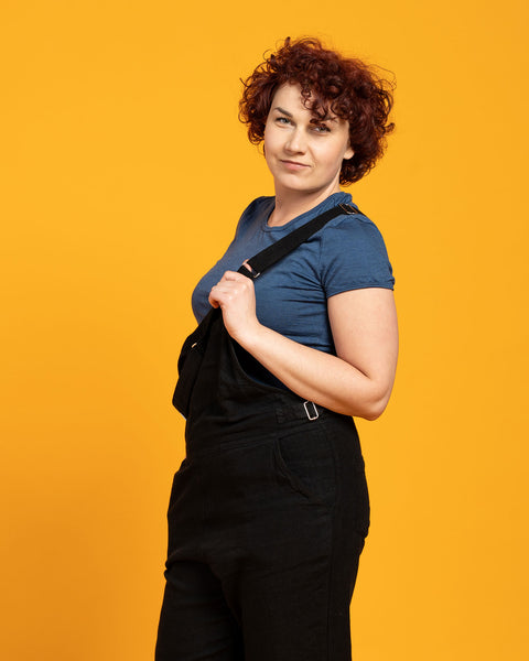 Linen Pinafore Jumpsuit Nicci Pure Black