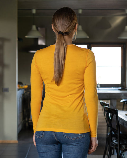 Women&#39;s 160 Thermal Long Sleeve Crew Yellow