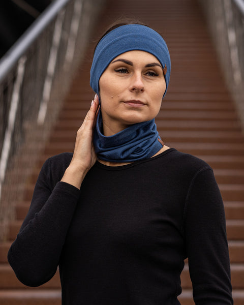 Women&#39;s Headband and Gaiter Set Denim