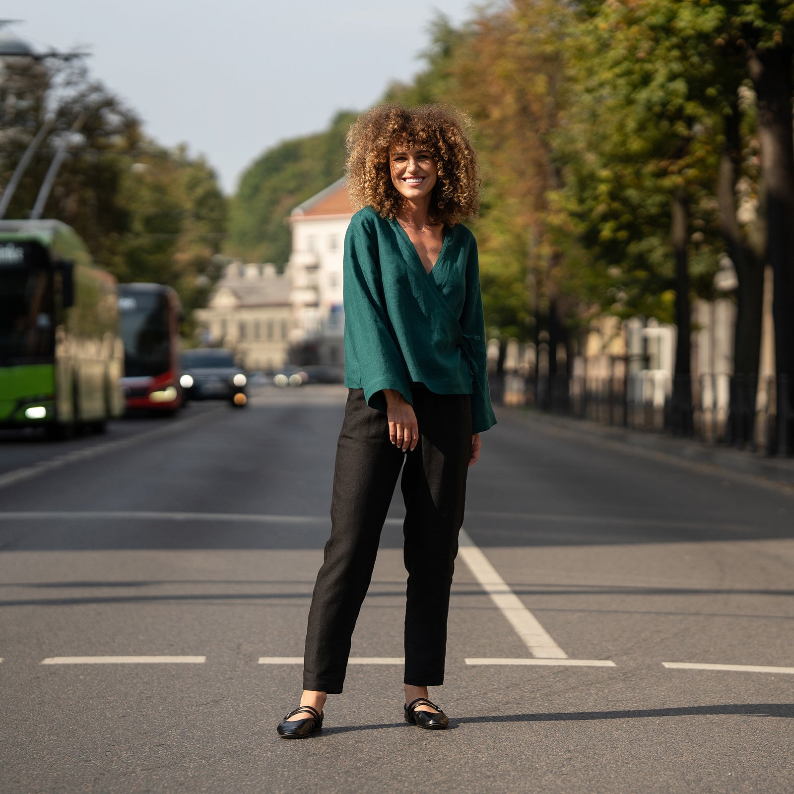 Linen Trousers Dakota Pure Black