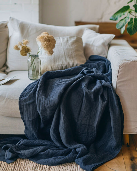 Linen Throw Blanket