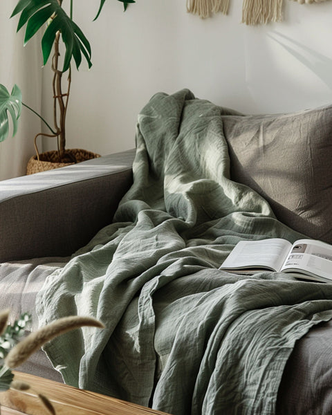 Linen Throw Blanket