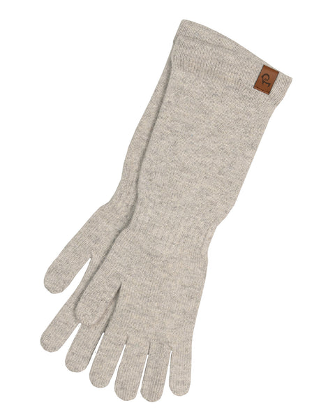 Knitted gloves for women, merino wool with cashmere, stylish long winter gloves